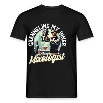 Bartender Barman Bartending Mixologist - Men's T-Shirt - black - Front - AI Model Male 178 light (178cm)