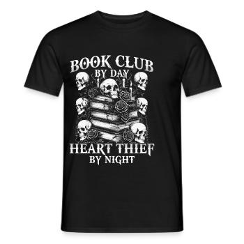 Dark Romance Book Club By Day Heart Thief By Night - Men's T-Shirt - black - Front - AI Model Male 178 light (178cm)