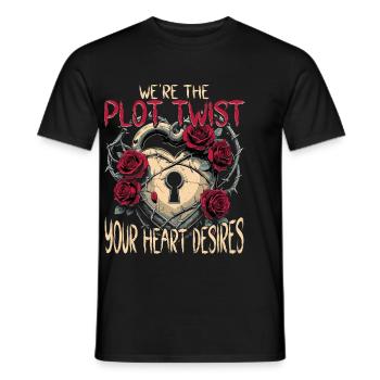 Dark Romance The Plot Twist Your Heart Desires - Männer T-Shirt - Schwarz - Vorne - AI Model Male 178 light (178cm)