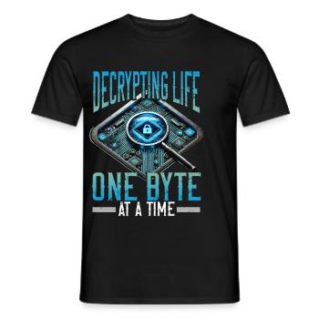 Digitale Forensik Decrypting Life - Männer T-Shirt - Schwarz - Vorne - AI Model Male 178 light (178cm)
