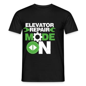Elevator Mechanic Elevator Repair Mode On - Men's T-Shirt - black - Front - AI Model Male 178 light (178cm)