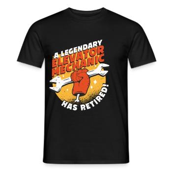 Aufzugsmechaniker A Legendary Elevator Mechanic - Men's T-Shirt - black - Front - AI Model Male 178 light (178cm)