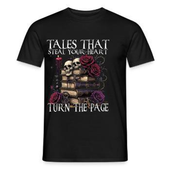 Dark Romance Tales That Steal your Heart - Men's T-Shirt - black - Front - AI Model Male 178 light (178cm)