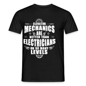 Elevator mechanic Elevator fitter - Men's T-Shirt - black - Front - AI Model Male 178 light (178cm)