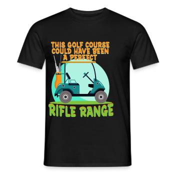 Long Distance Shooting Long Range - Men's T-Shirt - black - Front - AI Model Male 178 light (178cm)