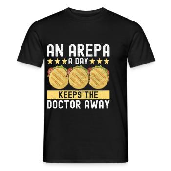 Arepas vénézuélienne - T-shirt homme - noir - Devant - AI Model Male 178 light (178cm)