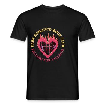 Dark Romance Book Club Falling For Villains - Men's T-Shirt - black - Front - AI Model Male 178 light (178cm)