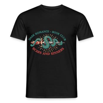 Dark Romance Book Club Scars And Sinners - Men's T-Shirt - black - Front - AI Model Male 178 light (178cm)