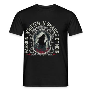 Dark Romance Passion Written In Shades Of Noir - Men's T-Shirt - black - Front - AI Model Male 178 light (178cm)