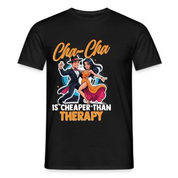 ChaCha Dance Dancing - Men's T-Shirt - black - Front - AI Model Male 178 light (178cm)