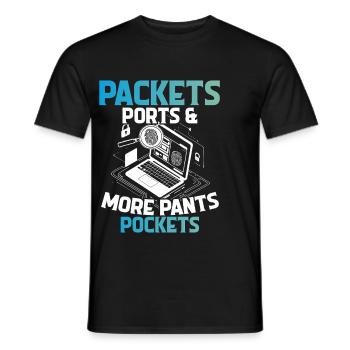 Digital Forensics Packets Ports - Men's T-Shirt - black - Front - AI Model Male 178 light (178cm)