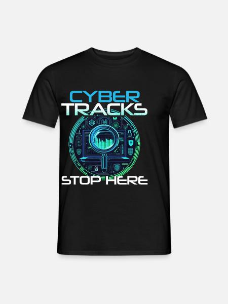Digitale Forensik Cyber Tracks Stop Here - Mænd T-shirt - sort