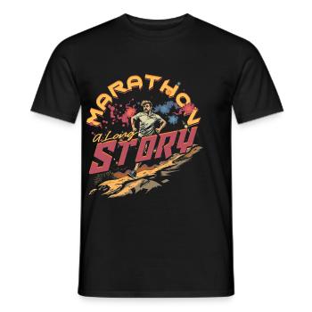 Marathon Marathonien Marathon Une longue histoire - T-shirt homme - noir - Devant - AI Model Male 178 light (178cm)