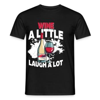 Bartender Barman Wine A Litte Laugh A Lot - Men's T-Shirt - black - Front - AI Model Male 178 light (178cm)