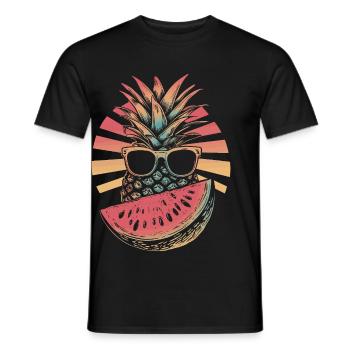 Pineapple and watermelon - Men's T-Shirt - black - Front - AI Model Male 178 light (178cm)