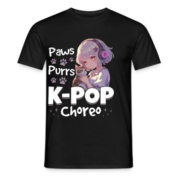 Anime K Pop & Cats Kawaii - Männer T-Shirt - Schwarz - Vorne - AI Model Male 178 light (178cm)