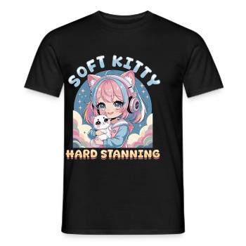 Anime K Pop & Cats Kawaii - Männer T-Shirt - Schwarz - Vorne - AI Model Male 178 light (178cm)
