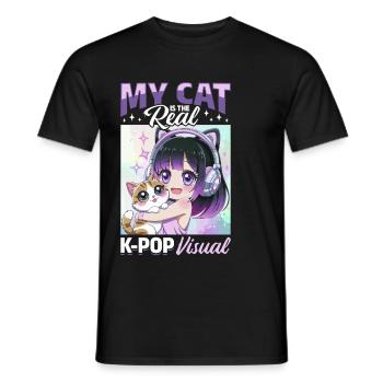 Anime K Pop & Cats Kawaii - Männer T-Shirt - Schwarz - Vorne - AI Model Male 178 light (178cm)
