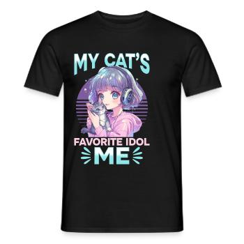 Anime K Pop & Cats Kawaii - Männer T-Shirt - Schwarz - Vorne - AI Model Male 178 light (178cm)