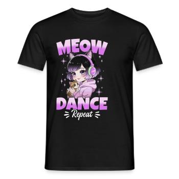 Anime K Pop & Cats Kawaii - Männer T-Shirt - Schwarz - Vorne - AI Model Male 178 light (178cm)