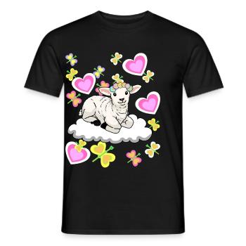 Spring Sheep Sheep Lamb Cloud Kids Child Baby - Men's T-Shirt - black - Front - AI Model Male 178 light (178cm)