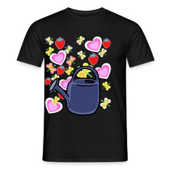 Jardinier arrosoir Rétro Fraises Fruit Fruit - T-shirt homme - noir - Devant - AI Model Male 178 light (178cm)
