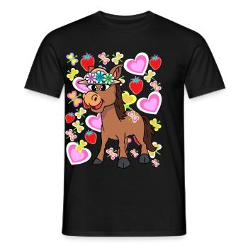 Retro Donkey Kids Child Vintage - Men's T-Shirt - black - Front - AI Model Male 178 light (178cm)