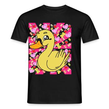 Duck Ducks Kids Child Baby Retro - Men's T-Shirt - black - Front - AI Model Male 178 light (178cm)