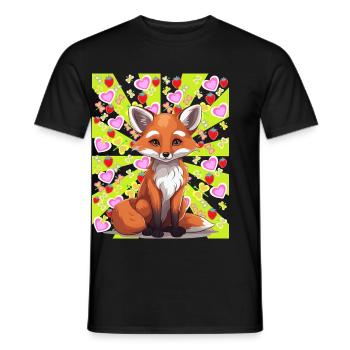 Renard Renards Enfants Été Été Rétro Coloré - T-shirt homme - noir - Devant - AI Model Male 178 light (178cm)