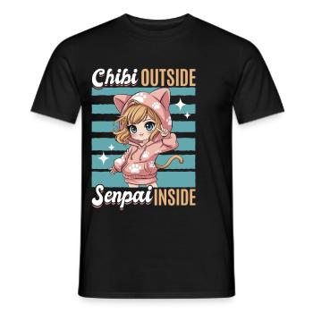 Anime Chibi Kawaii - T-shirt homme - noir - Devant - AI Model Male 178 light (178cm)