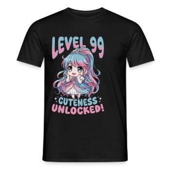 Anime Chibi Kawaii - T-shirt homme - noir - Devant - AI Model Male 178 light (178cm)