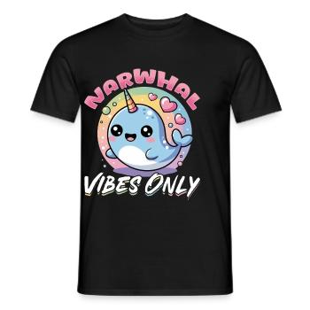 Narval Chibi Kawaii - T-shirt homme - noir - Devant - AI Model Male 178 light (178cm)