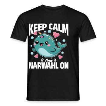 Narval Chibi Kawaii - T-shirt homme - noir - Devant - AI Model Male 178 light (178cm)