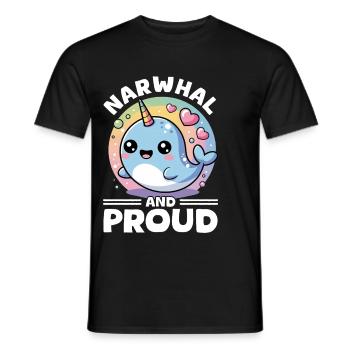 Narval Chibi Kawaii - T-shirt homme - noir - Devant - AI Model Male 178 light (178cm)