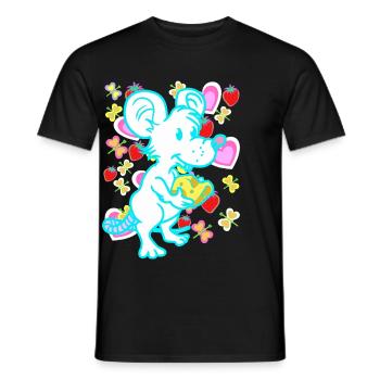 Retro Maus Ratte Mäuse Ratten Kinder Kind - Männer T-Shirt - Schwarz - Vorne - AI Model Male 178 light (178cm)
