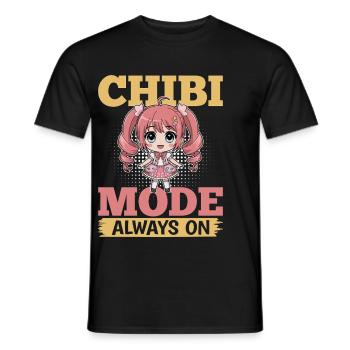 Anime Chibi Kawaii - T-shirt homme - noir - Devant - AI Model Male 178 light (178cm)