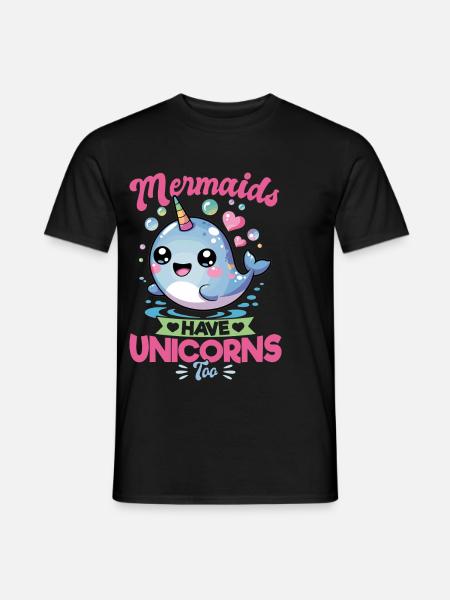Narwhal Chibi Kawaii - Männer T-Shirt - Schwarz