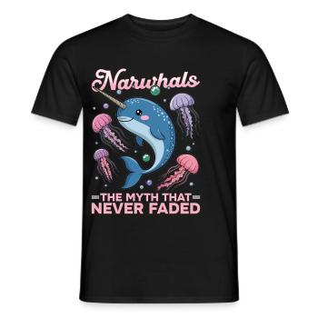 Narval Chibi Kawaii - T-shirt homme - noir - Devant - AI Model Male 178 light (178cm)