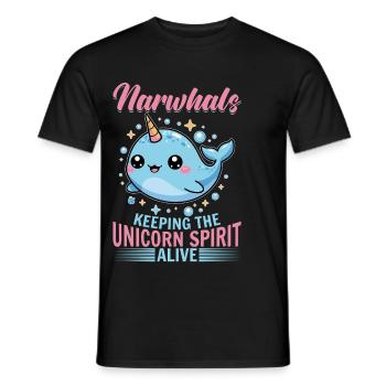 Narval Chibi Kawaii - T-shirt homme - noir - Devant - AI Model Male 178 light (178cm)