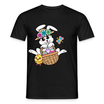 Rétro Pâques Pâques Lapin Oeufs de Pâques Chick Kids - T-shirt homme - noir - Devant - AI Model Male 178 light (178cm)