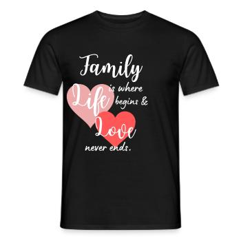 Family Saying Love Life Design - Men's T-Shirt - black - Front - AI Model Male 178 light (178cm)