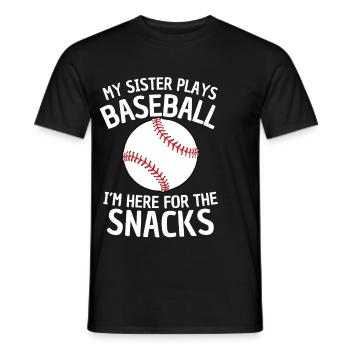 Drôle de sœur de baseball disant - T-shirt homme - noir - Devant - AI Model Male 178 light (178cm)