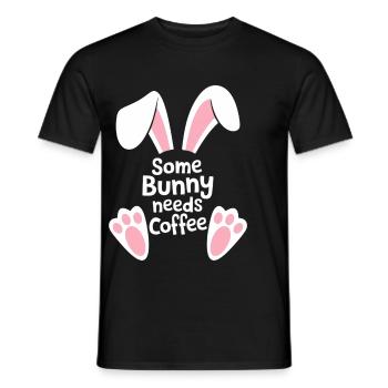 Lustiger Osterhase Kaffee Spruch - Männer T-Shirt - Schwarz - Vorne - AI Model Male 178 light (178cm)