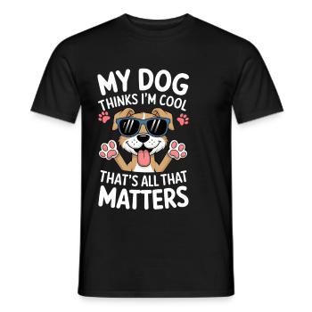 Dog Saying Dog Owner Humor - Men's T-Shirt - black - Front - AI Model Male 178 light (178cm)