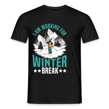 Hiver froid Je travaille pour les vacances d’hiver - T-shirt homme - noir - Devant - AI Model Male 178 light (178cm)