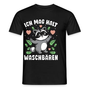 Städtischer Räuber Ich Mag Halt Waschbären - Männer T-Shirt - Schwarz - Vorne - AI Model Male 178 light (178cm)