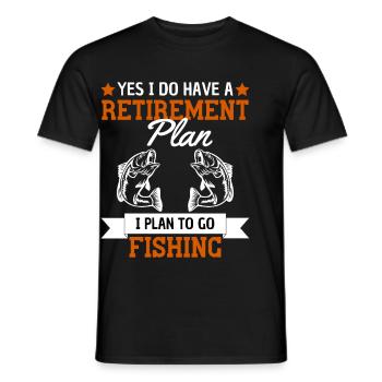 Funny Pensioner Angler Saying Retirement - Men's T-Shirt - black - Front - AI Model Male 178 light (178cm)