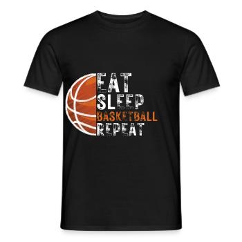 Eat Sleep Basketball Repeat - Men's T-Shirt - black - Front - AI Model Male 178 light (178cm)