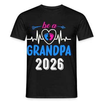 Become a Grandpa 2026 With Heart and Feet - Men's T-Shirt - black - Front - AI Model Male 178 light (178cm)