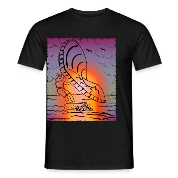 Planche à voile, surf foil, surfeurs - T-shirt homme - noir - Devant - AI Model Male 178 light (178cm)